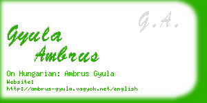 gyula ambrus business card